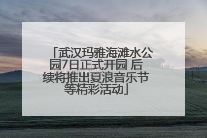 武汉玛雅海滩水公园7日正式开园 后续将推出夏浪音乐节等精彩活动