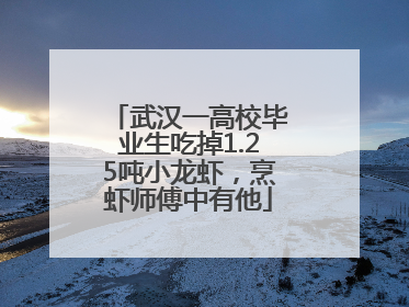 武汉一高校毕业生吃掉1.25吨小龙虾，烹虾师傅中有他
