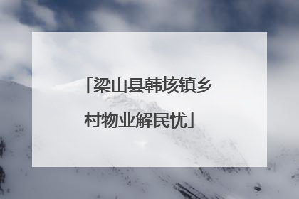 梁山县韩垓镇乡村物业解民忧