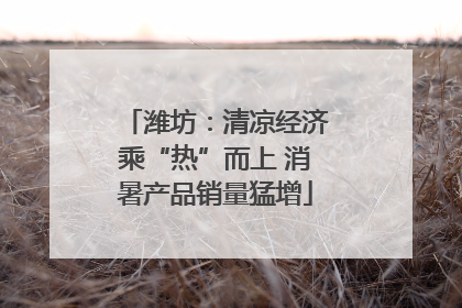 潍坊：清凉经济乘“热”而上 消暑产品销量猛增