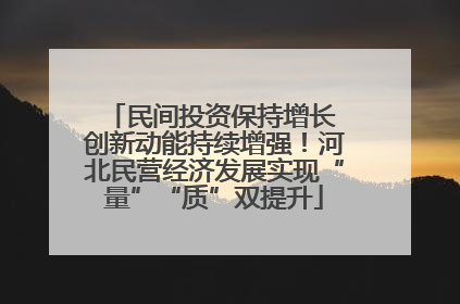 民间投资保持增长 创新动能持续增强！河北民营经济发展实现“量”“质”双提升