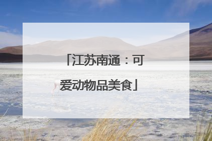江苏南通：可爱动物品美食