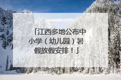 江西多地公布中小学（幼儿园）暑假放假安排！