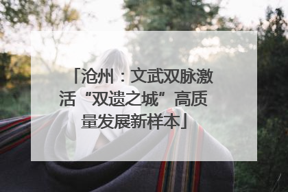 沧州：文武双脉激活“双遗之城”高质量发展新样本
