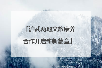 沪武两地文旅康养合作开启崭新篇章