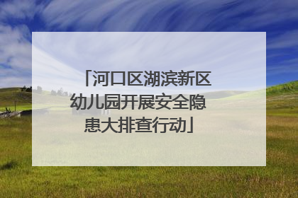 河口区湖滨新区幼儿园开展安全隐患大排查行动