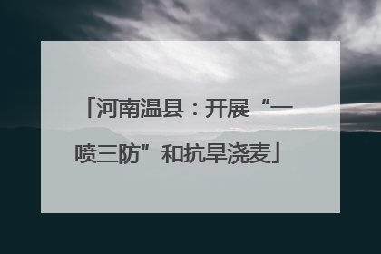 河南温县：开展“一喷三防”和抗旱浇麦