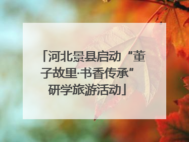 河北景县启动“董子故里·书香传承”研学旅游活动