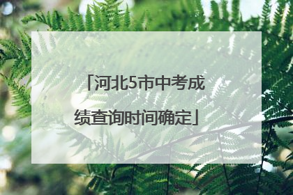 河北5市中考成绩查询时间确定