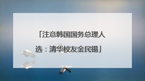 注意韩国国务总理人选：清华校友金民锡