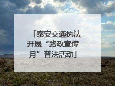 泰安交通执法开展“路政宣传月”普法活动