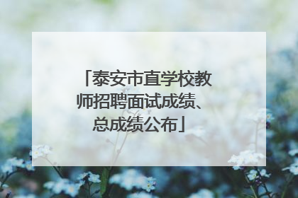泰安市直学校教师招聘面试成绩、总成绩公布