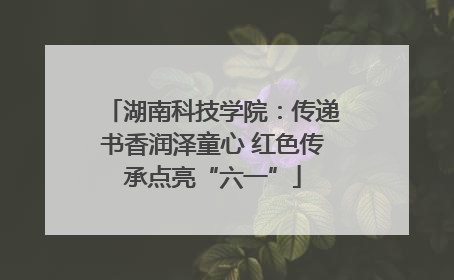 湖南科技学院：传递书香润泽童心 红色传承点亮“六一”