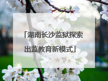 湖南长沙监狱探索出监教育新模式