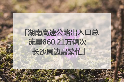 湖南高速公路出入口总流量860.21万辆次 长沙周边最繁忙