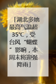 湖北多地最高气温超35℃，受台风“蝴蝶”影响，本周末将迎强降雨