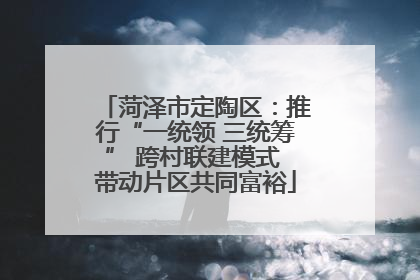 菏泽市定陶区：推行“一统领 三统筹” 跨村联建模式 带动片区共同富裕