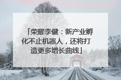 荣耀李健：新产业孵化不止机器人，还将打造更多增长曲线