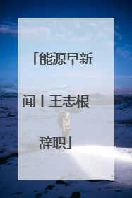 能源早新闻丨王志根辞职