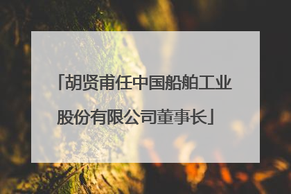 胡贤甫任中国船舶工业股份有限公司董事长