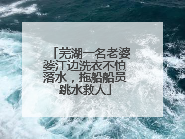 芜湖一名老婆婆江边洗衣不慎落水，拖船船员跳水救人