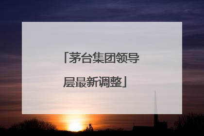 茅台集团领导层最新调整