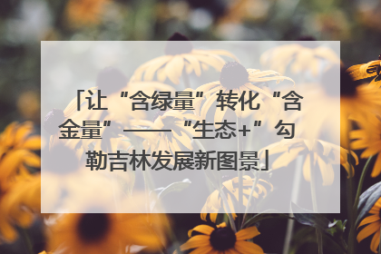 让“含绿量”转化“含金量”——“生态+”勾勒吉林发展新图景