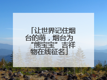 让世界记住烟台的萌，烟台为“熊宝宝”吉祥物在线征名