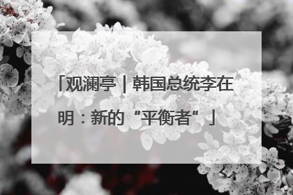 观澜亭｜韩国总统李在明：新的“平衡者”