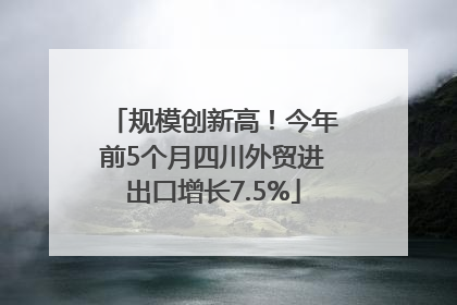 规模创新高！今年前5个月四川外贸进出口增长7.5%