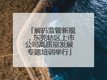 解码监管新规，东莞辖区上市公司高质量发展专题培训举行