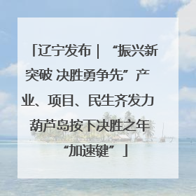 辽宁发布｜“振兴新突破 决胜勇争先”产业、项目、民生齐发力 葫芦岛按下决胜之年“加速键”