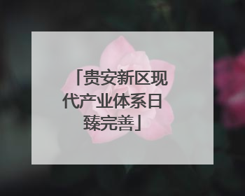 贵安新区现代产业体系日臻完善