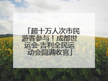 超十万人次市民游客参与！成都世运会·吉利全民运动会圆满收官
