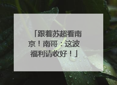 跟着苏超看南京！南哥：这波福利请收好！