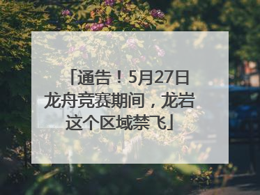 通告！5月27日龙舟竞赛期间，龙岩这个区域禁飞