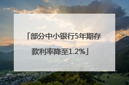 部分中小银行5年期存款利率降至1.2%