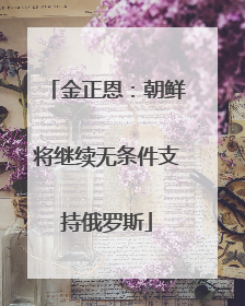 金正恩：朝鲜将继续无条件支持俄罗斯