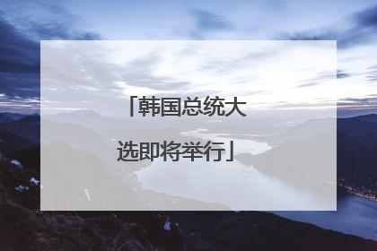 韩国总统大选即将举行