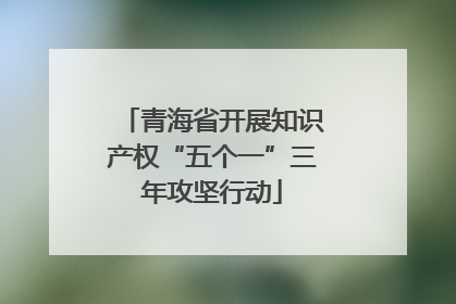 青海省开展知识产权“五个一”三年攻坚行动