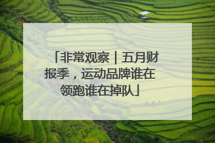 非常观察｜五月财报季，运动品牌谁在领跑谁在掉队