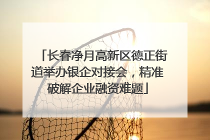 长春净月高新区德正街道举办银企对接会，精准破解企业融资难题