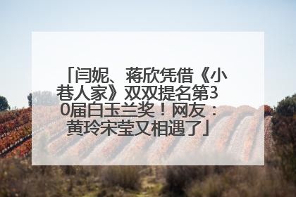 闫妮、蒋欣凭借《小巷人家》双双提名第30届白玉兰奖！网友：黄玲宋莹又相遇了