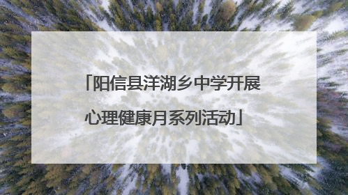 阳信县洋湖乡中学开展心理健康月系列活动