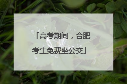 高考期间，合肥考生免费坐公交