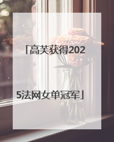高芙获得2025法网女单冠军