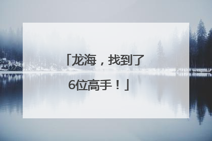 龙海，找到了6位高手！