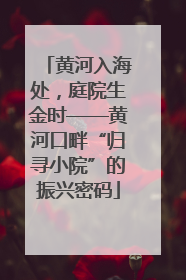 黄河入海处，庭院生金时——黄河口畔“归寻小院”的振兴密码