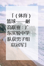 （体育）篮球——耐高联赛：广东实验中学队获男子组总冠军
