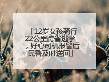 12岁女孩骑行22公里跨省逃学，好心司机报警后民警及时送回